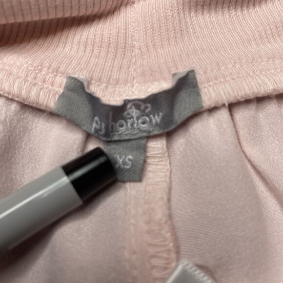 PJ Harlow Jolie Satin Lounge Pants Wide Leg Drawstring Size XS Lt Pink Blush - Picture 5 of 12